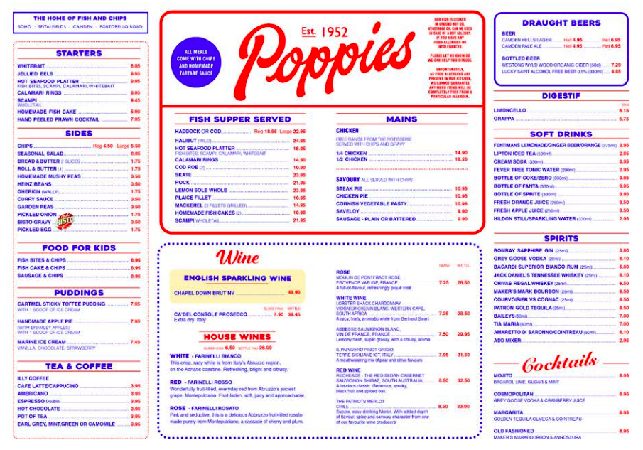 英國美食｜Poppies Fish & Chips soho
